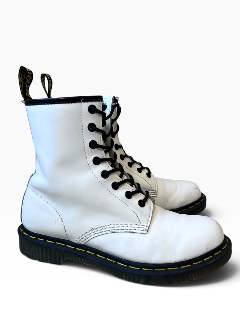 Dr. Martens 1460 Smooth Leather Lace-Up Boots in White